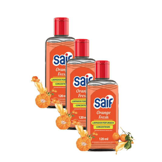 Kit 3 Limpadores Perfumados Concentrados 120ml Saif Orange Fresh - e - dona
