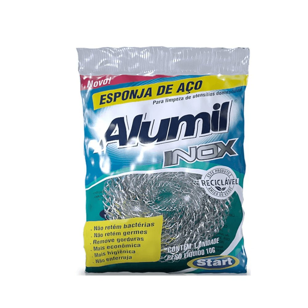 Kit 3 Pacotes de Esponja de Aço Alumil Inox Start 1 unidade - e - dona