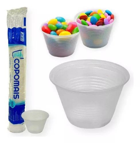 Kit 3 Pacotes de Potes de 100ml Branco Copomais PS com 100 unidades - e - dona