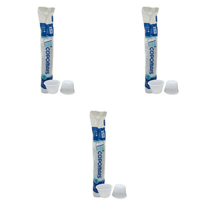 Kit 3 Pacotes de Potes de 100ml Branco Copomais PS com 100 unidades - e - dona