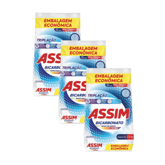 Kit 3 Pacotes de Sabão em Pó Assim Triplação Econômico 800g - e - dona