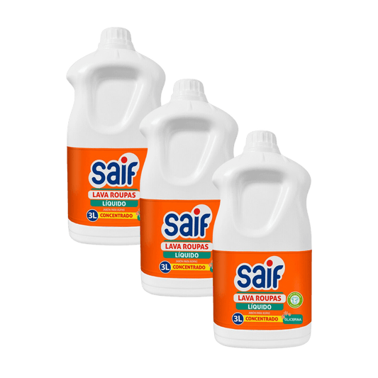 Kit 3 Sabões Líquido Glicerina 3 Litros Cada Saif - e - dona