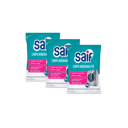 Kit 3 Unidades Limpa Máquinas Pó 80g Saif - e - dona