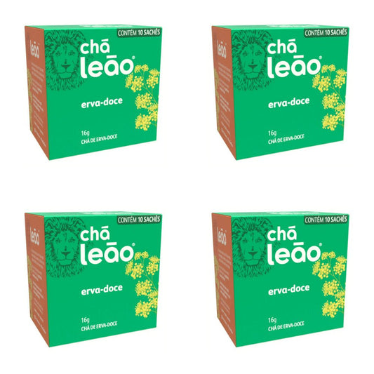 Kit 4 Chás Leão Erva Doce 16g com 10 sachês - e - dona