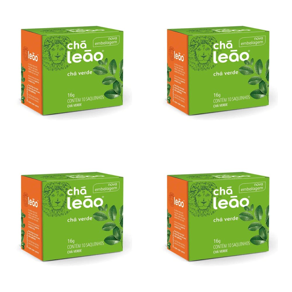 Kit 4 Chás verde natural Leão com 10 sachês - e - dona