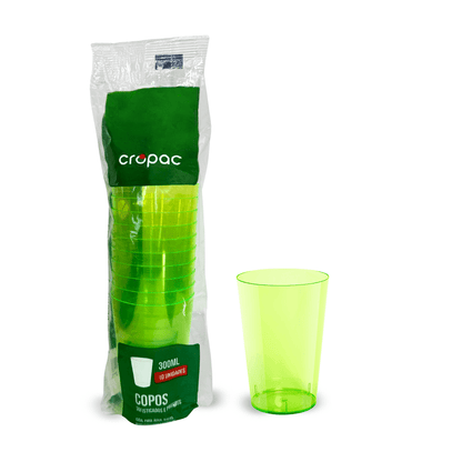 Kit 6 Pacotes Copo de Acrílico 300ml Cropac Neon - e - dona