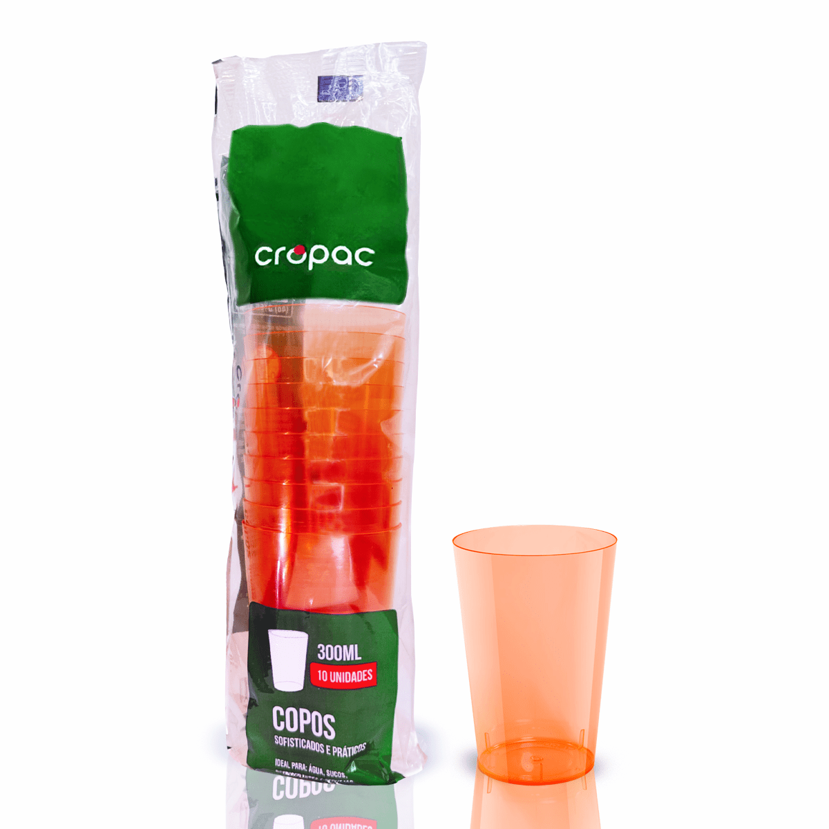 Kit 6 Pacotes Copo de Acrílico 300ml Cropac Neon - e - dona