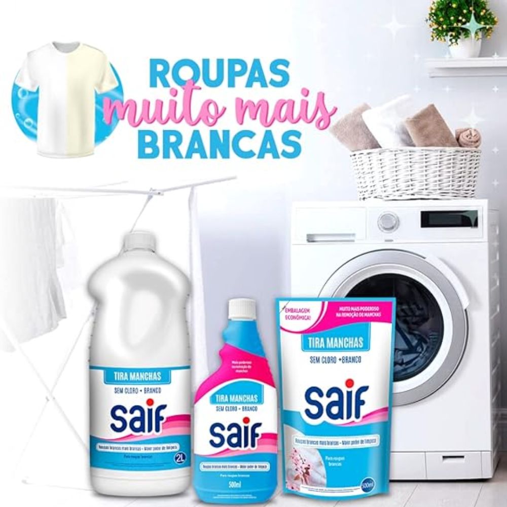 Kit Alvejante 1 Litro Mais Branco Saif - e - dona
