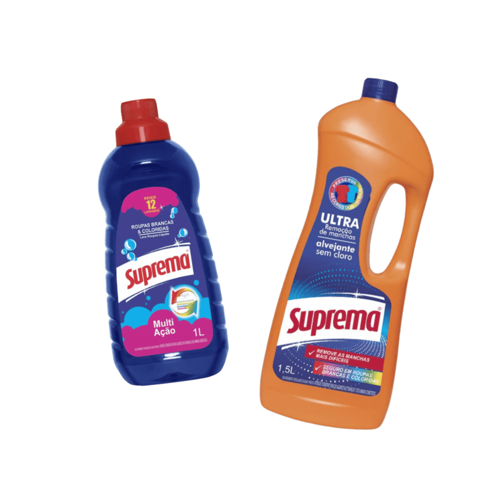 Kit Alvejante/Cloro + Sabão Líquido Multi Ação 1L Suprema - e - dona