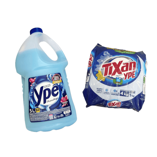 Kit Amaciante 5L Aconchego Ypê + Sabão em Pó 4kg Tixan Ypê - e - dona