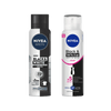 Kit Antitranspirante Aerossol B&W NIVEA Clear Feminino 150ml+Antitranspirante Aerossol B&W NIVEA Masculino 150ml
