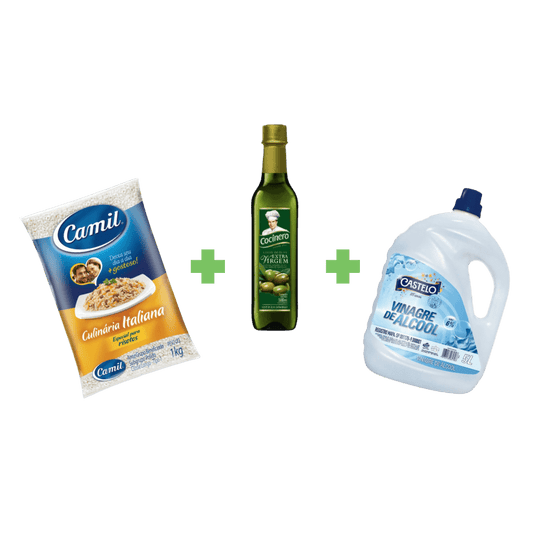 Kit Arroz Culin Italiana + Azeite + Vinagre - e - dona