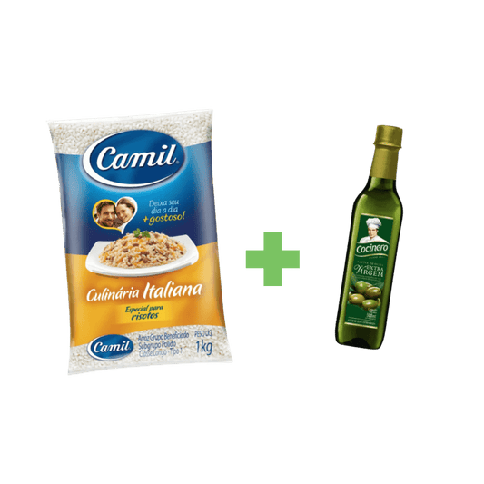 Kit Arroz Culinária Italiana + Azeite Cocinero - e - dona