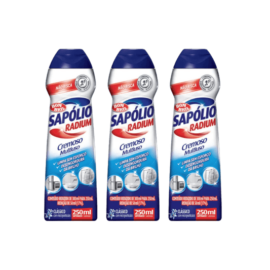 Kit c/3 Saponáceo Cremoso 250ml Sapólio Radium - e - dona