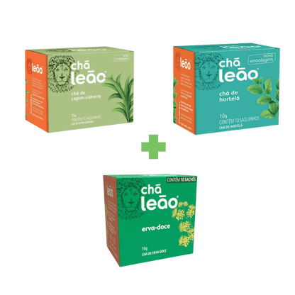 Kit Chá Leão Cidreira + Erva Doce + Hortelã - e - dona