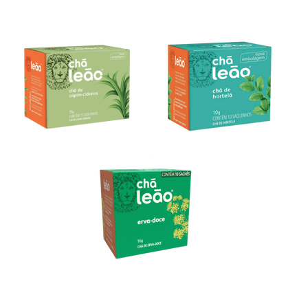 Kit Chá Leão Cidreira + Erva Doce + Hortelã - e - dona