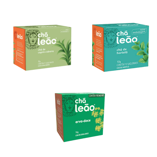 Kit Chá Leão Cidreira + Erva Doce + Hortelã - e - dona