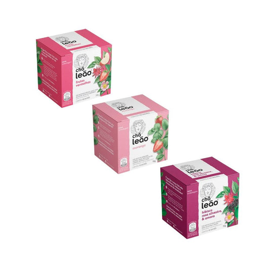 Kit Chá Leão Frutas Vermelhas + Morango + Hibisco/Sil - e - dona