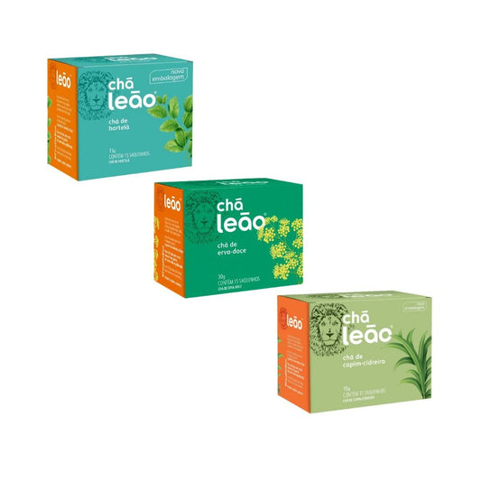 Kit Chá Leão Hortelã + Erva Doce + Cidreira - e - dona