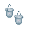 Kit com 2 Baldes 8,5L Sanremo Transluc Azul