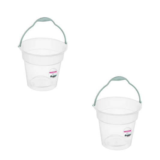 Kit com 2 Baldes Plástico 15L Sanremo Transparente - e - dona