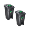 Kit com 2 Lixeiras 60L com Pedal, Rodízio e Tampa Click