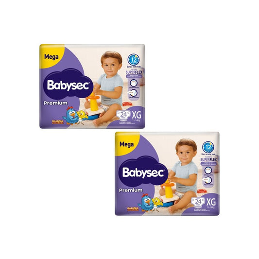 Kit com 2 Pacotes de Fralda Babysec Premium XG com 24 Unidades - e - dona