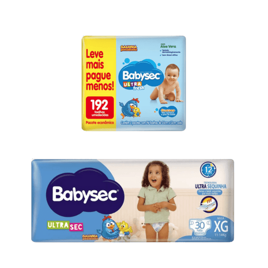 Kit com 2 Pacotes de Fralda Babysec Ultra Mega XG com 30 Unidades - e - dona