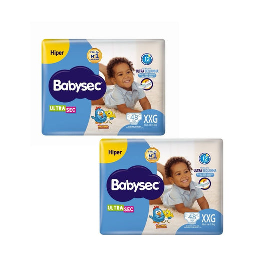 Kit com 2 Pacotes de Fralda Babysec XXG com 48 Unidades - e - dona