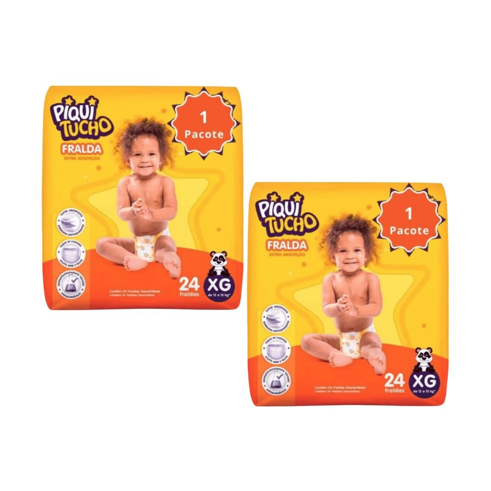 Kit com 2 Pacotes de Fralda Cremer Piquitucho Mega XG - e - dona