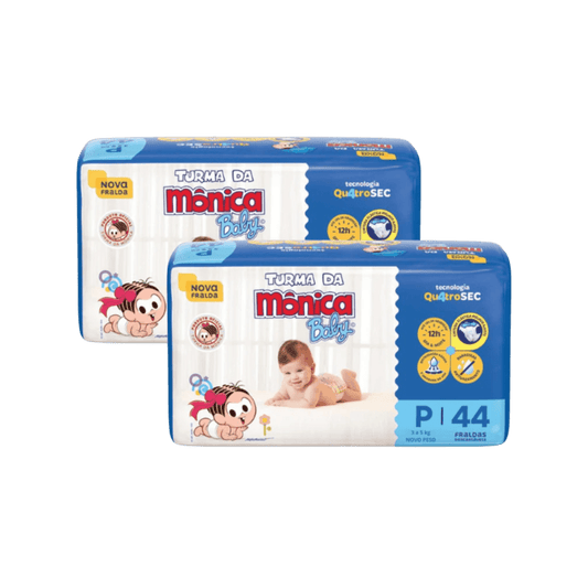 Kit com 2 Pacotes de Fralda Turma da Mônica – 44 Unidades Cada - e - dona