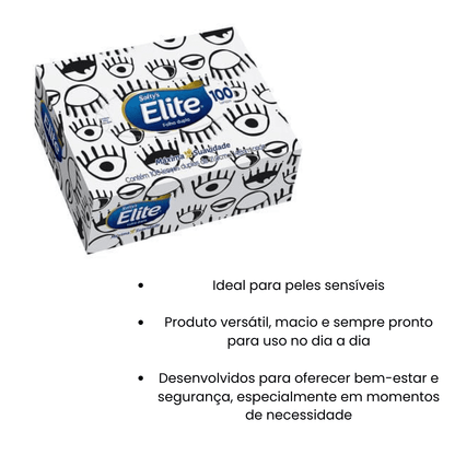 Kit com 2 Pacotes de Lenço de Papel Elite 21x12,7 cm - e - dona