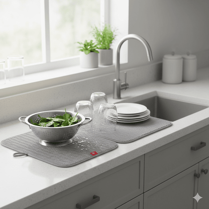 Kit com 2 Panos Escorredores de Microfibra - e - dona