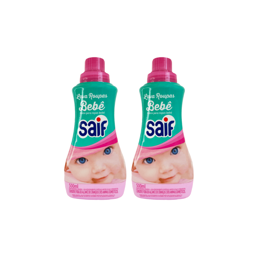 Kit Com 2 Sabão Líquido 500ml Saif Bebe - e - dona