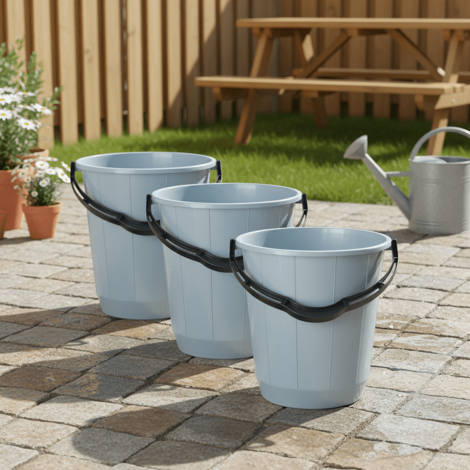 Kit com 3 Baldes 10L Arqplast com Alça Plástica - e - dona