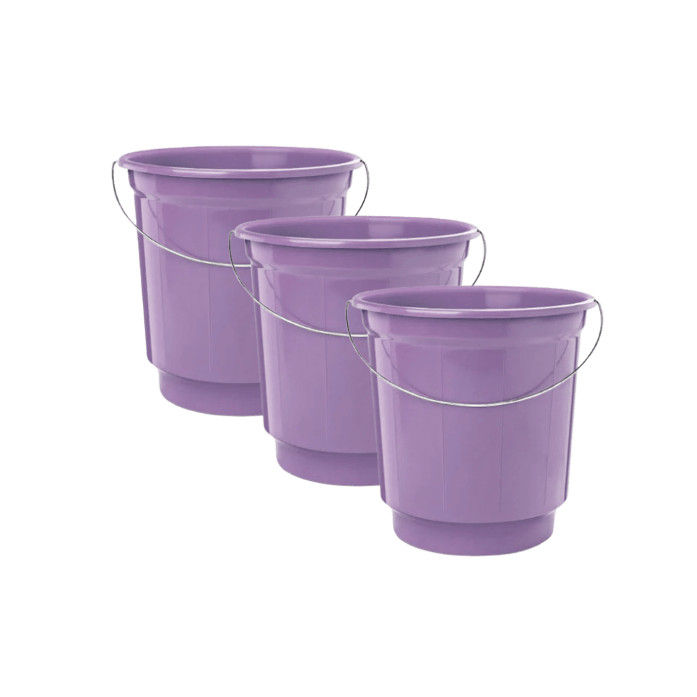Kit com 3 Baldes 20L Toyplast com Alça de Metal - e - dona