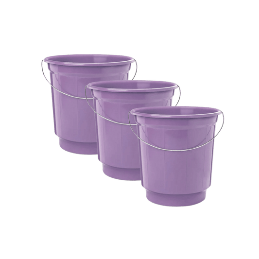 Kit com 3 Baldes 20L Toyplast com Alça de Metal - e - dona