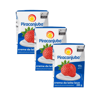 Kit com 3 Cremes de Leite Piracanjuba 200g - e - dona