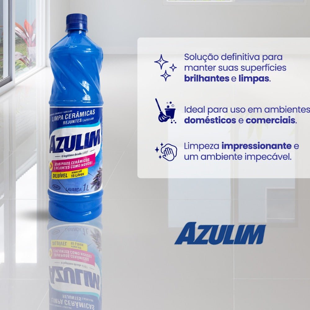 Kit com 3 Limpa Cerâmica Lavanda Azulim 1 Litro - e - dona