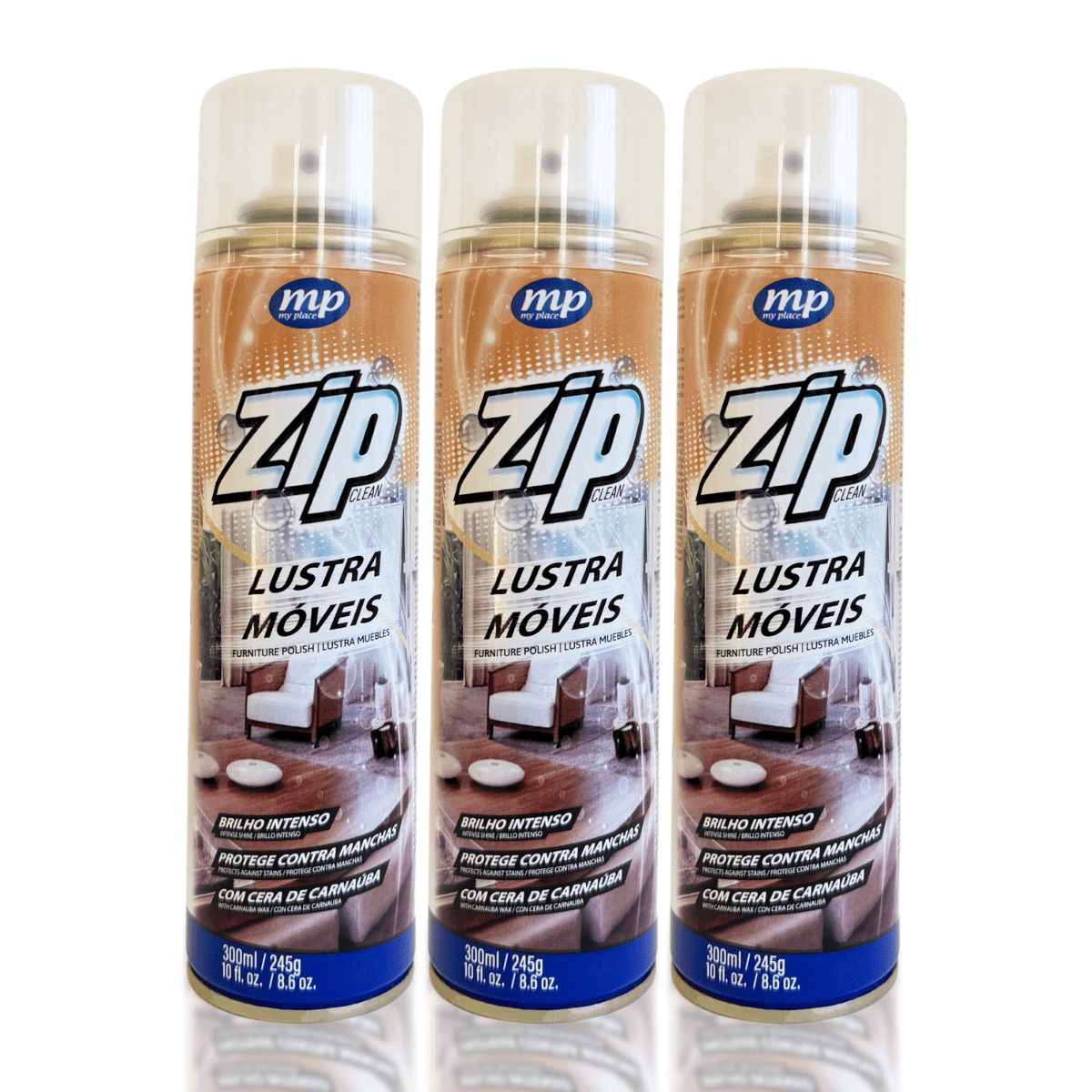 Kit com 3 Lustra Móveis Spray 300ml Zip - e - dona