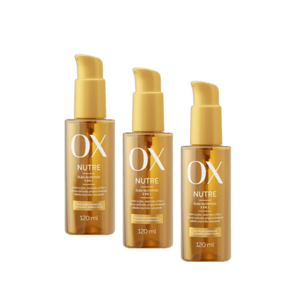 Kit com 3 Óleos Capilares OX Nutre 120ml - e - dona