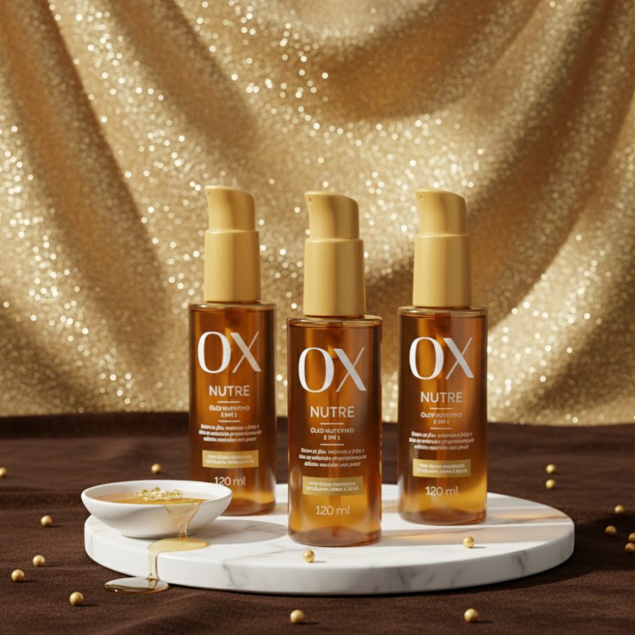 Kit com 3 Óleos Capilares OX Nutre 120ml - e - dona