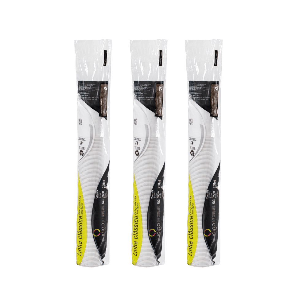 Kit com 3 Pacotes Copos 200ml Dudigo BR PS - e - dona