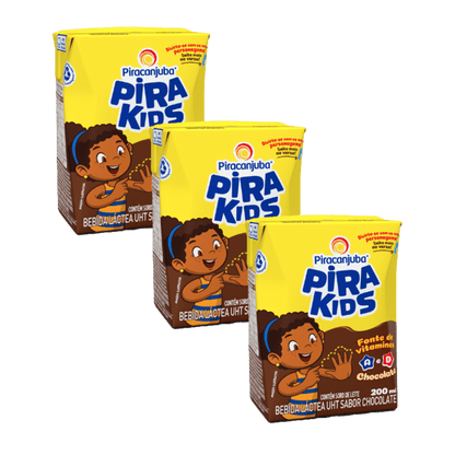 Kit com 3 Pirakids Chocolate 200ml Cada - e - dona
