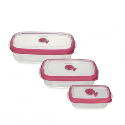 Kit com 3 potes retangular Sanremo Salmão - e - dona