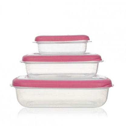 Kit com 3 potes retangular Sanremo Salmão - e - dona