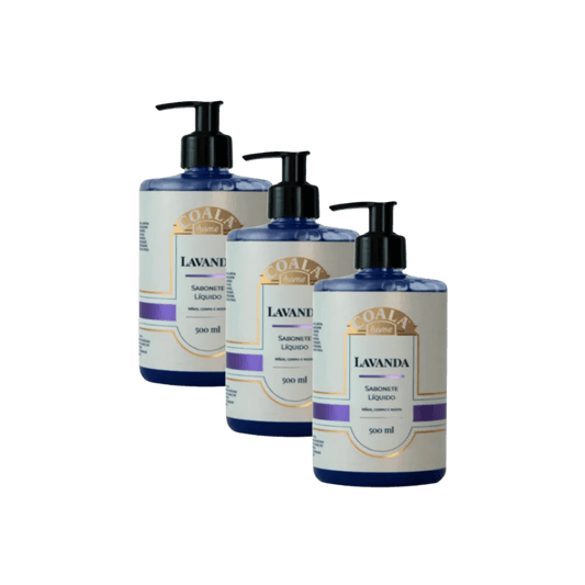 Kit com 3 Sabonetes Líquidos 500ml Lavanda Coala - e - dona