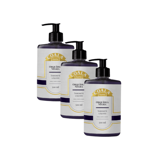 Kit com 3 Sabonetes Líquidos 500ml Orquídea Negra Coala - e - dona