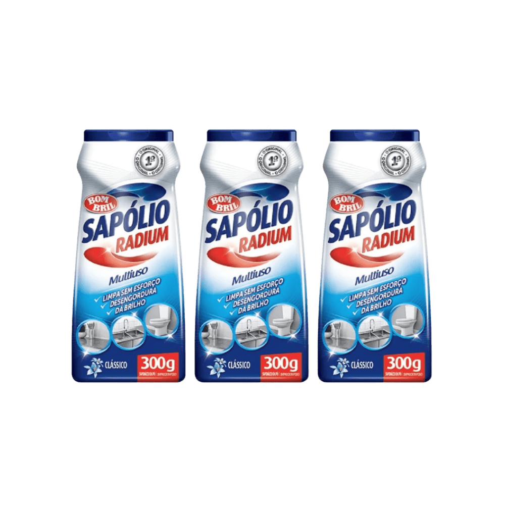 Kit com 3 Saponáceos em Pó 300g Classic Radium - e - dona