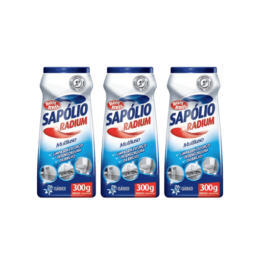 Kit com 3 Saponáceos em Pó 300g Classic Radium - e - dona